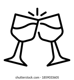 Cheers pub icon. Outline cheers pub vector icon for web design isolated on white background