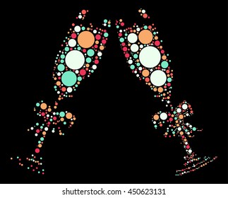 Cheers shape vector design by color point