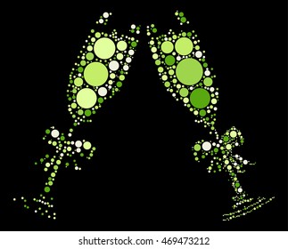 Cheers shape vector design by color point