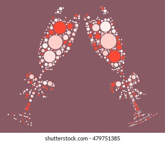 Cheers shape vector design by color point