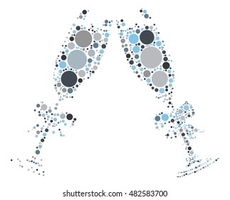 Cheers shape vector design by color point