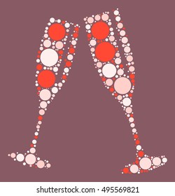 Cheers shape vector design by color point