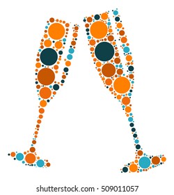 Cheers shape vector design by color point

