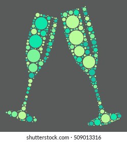 Cheers shape vector design by color point
