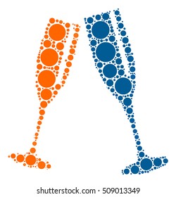 Cheers shape vector design by color point
