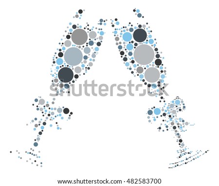 Cheers shape vector design by color point