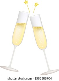 Cheers with sparkling wine together