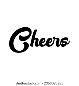 cheers text on white background.