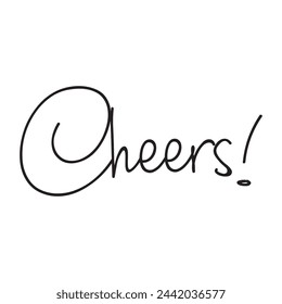 cheers! text on white background.