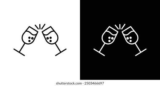 Cheers thin line vector icon set.