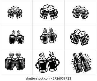 Aplausos e brindes Bebidas Ícone Coleção