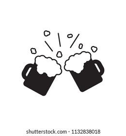 Cheers two beers icon. Vector.