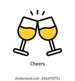 Cheers vector Filled outline Icon Design illustration. Event Management Symbol on White background EPS 10 File

