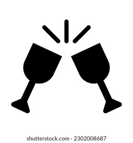 Cheers Vector Glyph Icon Design