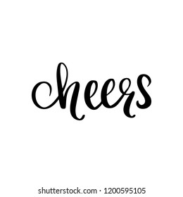 Cheers - Vector hand drawn lettering phrases. Merry Christmas and Happy New Year 2019. Holidays quotes for photo overlays, greeting cards, posters.