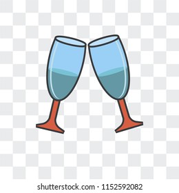 Cheers vector icon isolated on transparent background, Cheers logo concept