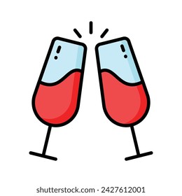 Cheers vector icon isolated on white background, ready for premium use