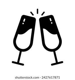 Cheers vector icon isolated on white background, ready for premium use