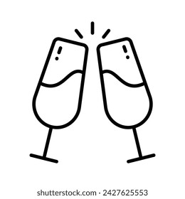 Cheers vector icon isolated on white background, ready for premium use