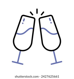 Cheers vector icon isolated on white background, ready for premium use