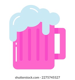 Cheers vector icon in new style, editable design of beer mug