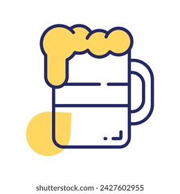 Cheers vector icon in new style, editable design of beer mug