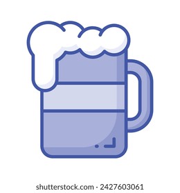 Cheers vector icon in new style, editable design of beer mug