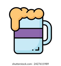 Cheers vector icon in new style, editable design of beer mug