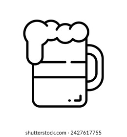 Cheers vector icon in new style, editable design of beer mug