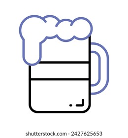 Cheers vector icon in new style, editable design of beer mug