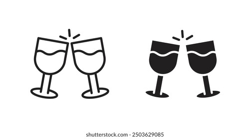 Cheers vector icon in solid and outline style