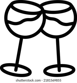 Ilustración vectorial de Cheers en un fondo transparente.Símbolos de calidad premium.Icono vector de trazo para el concepto y el diseño gráfico.