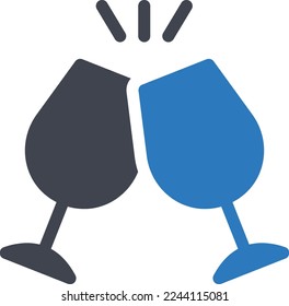 cheers Vector illustration on a transparent background. Premium quality symmbols. Glyphs vector icons for concept and graphic design. 
