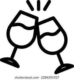 cheers Vector illustration on a transparent background.Premium quality symbols.Thin line vector icon for concept and graphic design.