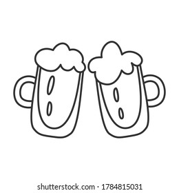 Cheers! Vector illustration of two beer glasses