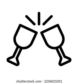 Cheers Vector Line Icon Design