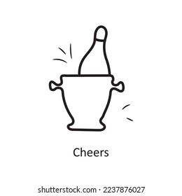 Cheers vector outline Icon Design illustration. Party and Celebrate Symbol on White background EPS 10 File