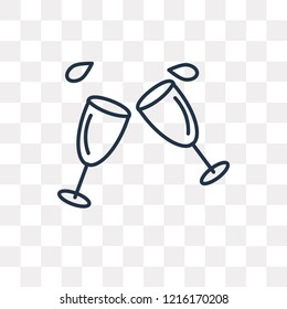 Cheers vector outline icon isolated on transparent background, high quality linear Cheers transparency concept can be used web and mobile