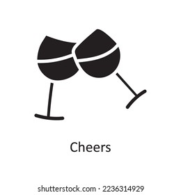 Cheers vector Solid Icon Design illustration. Christmas Symbol on White background EPS 10 File