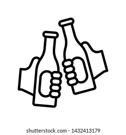 Cheers vector, Summer party related line style icon