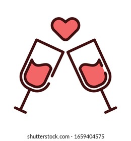 cheers wine with love icon cute