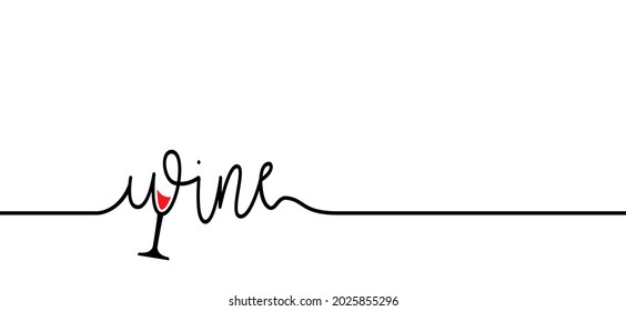 Cheers, wine slogan or quote with red wine glass. For chill and relax party,  Vector wineglass toasting lettering for banner or card. 