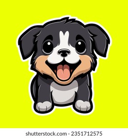 Cheery Black Dog.Delightful and Playful Sticker