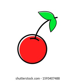 Cheery Fruit Icon Vector In Trendy Style