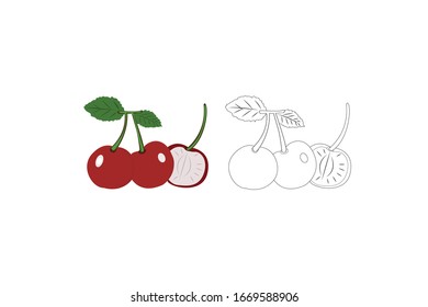 Cheery Object Vector Fruit Illustration Bundle 