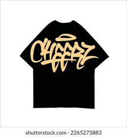 Cheerz Handlettering text Vector Illustration, Streetwear, Typography,Graffiti, poster, on white background