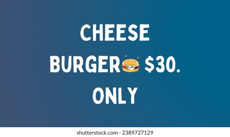 chees burger 30 sólo tipografía sobre fondo azul marino para restauración comida rápida agregar plantilla de diseño de banner