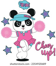 chees up girl panda cute fashion