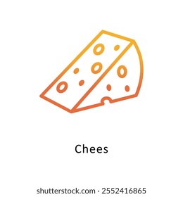 Chees   Vector Gradient outline Icon. Eps10 File
