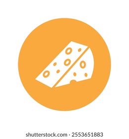 Chees vector gylph Circle Icon. Eps 10 file